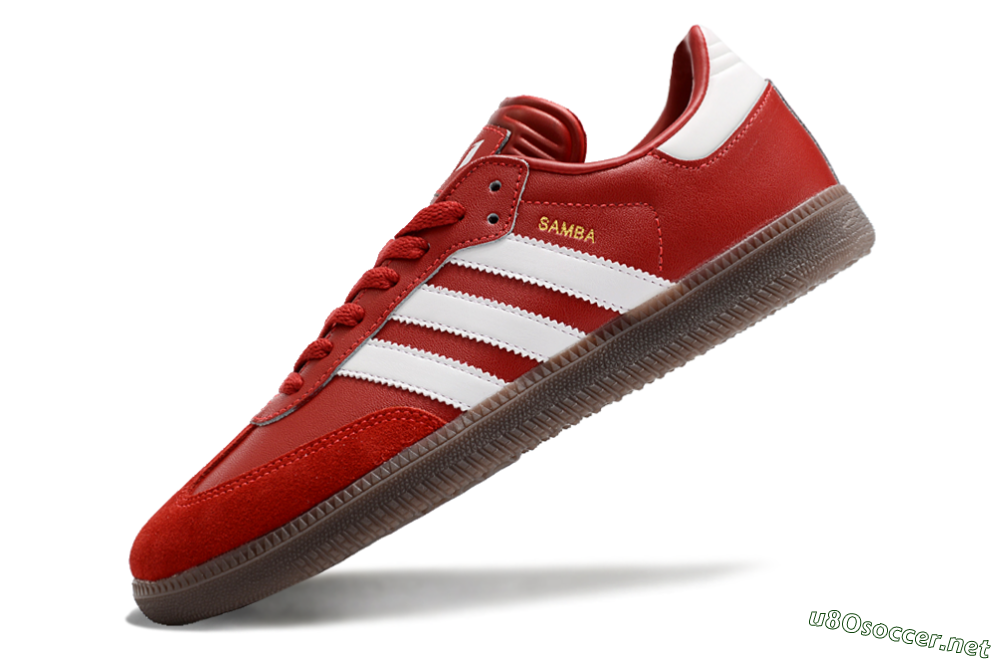 Men's Adidas Samba Messi Indoor TF Football Shoes - Red/White/Brown 5