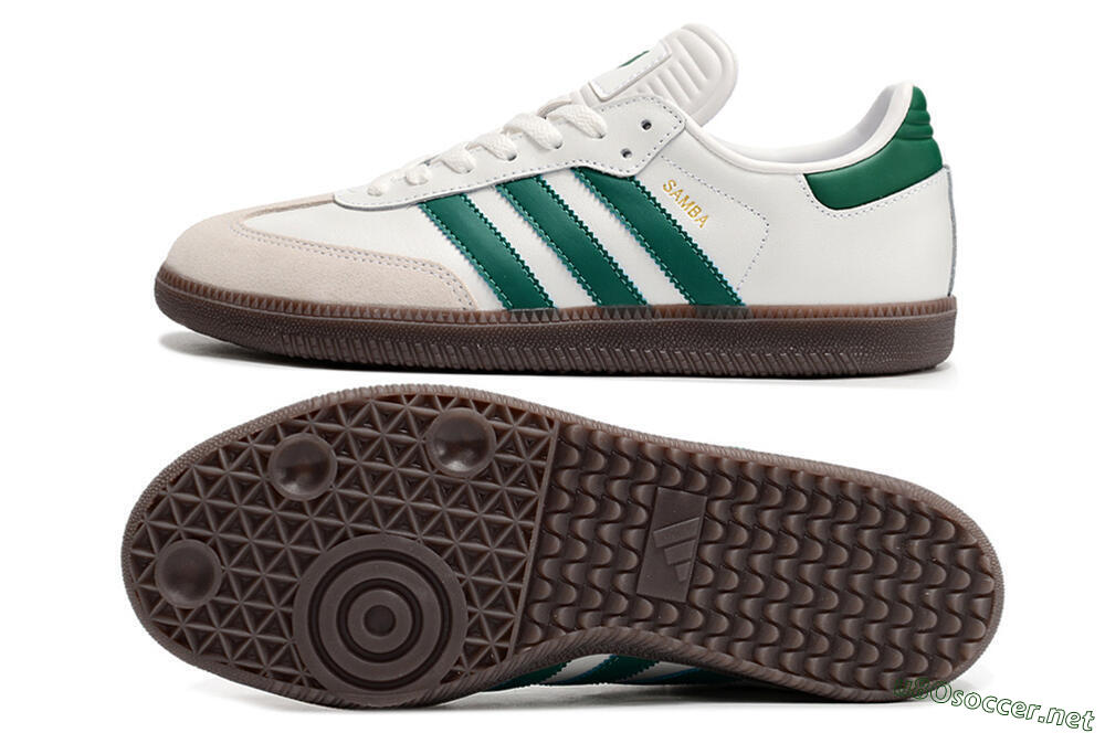 Men's Adidas Samba Messi Indoor TF Football Shoes - Grey/White/Green 1
