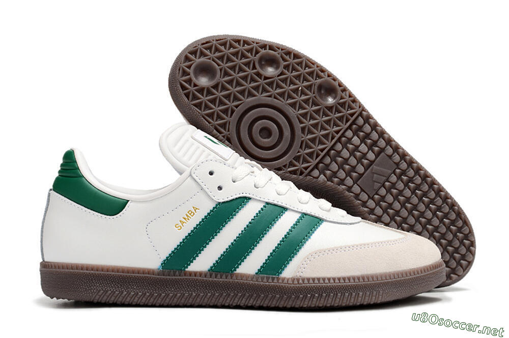 Men's Adidas Samba Messi Indoor TF Football Shoes - Grey/White/Green 2