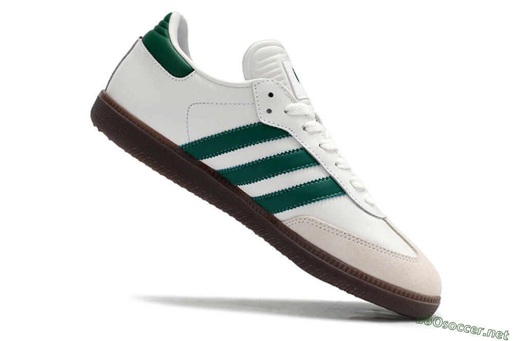 Men's Adidas Samba Messi Indoor TF Football Shoes - Grey/White/Green 4