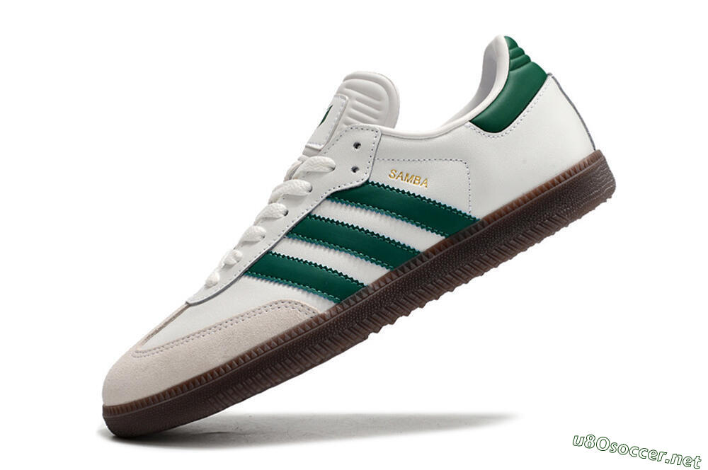 Men's Adidas Samba Messi Indoor TF Football Shoes - Grey/White/Green 5