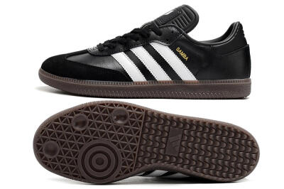 Men's Adidas Samba Messi Indoor TF Football Shoes - Black/White/Brown
