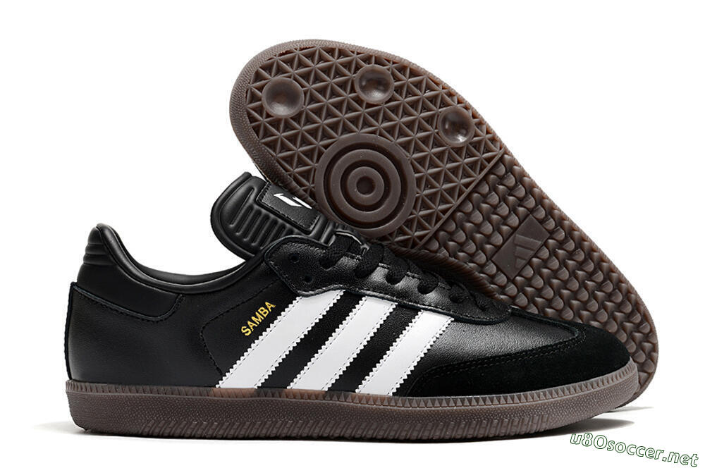 Men's Adidas Samba Messi Indoor TF Football Shoes - Black/White/Brown 2