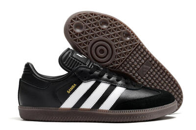 Men's Adidas Samba Messi Indoor TF Football Shoes - Black/White/Brown