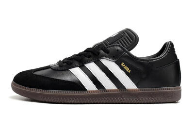 Men's Adidas Samba Messi Indoor TF Football Shoes - Black/White/Brown