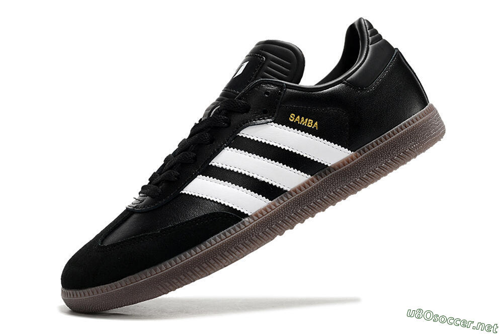 Men's Adidas Samba Messi Indoor TF Football Shoes - Black/White/Brown 5