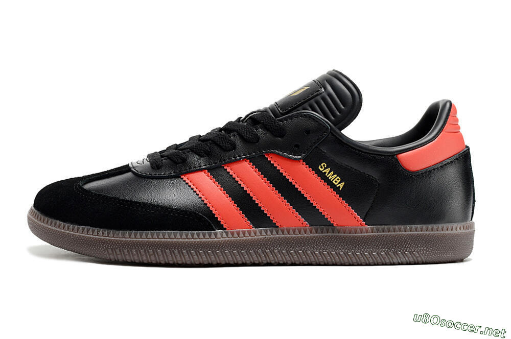 Men's Adidas Samba Messi Indoor TF Football Shoes - Black/Red/Brown 0