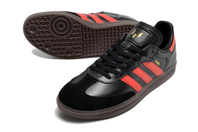 Men's Adidas Samba Messi Indoor TF Football Shoes - Black/Red/Brown