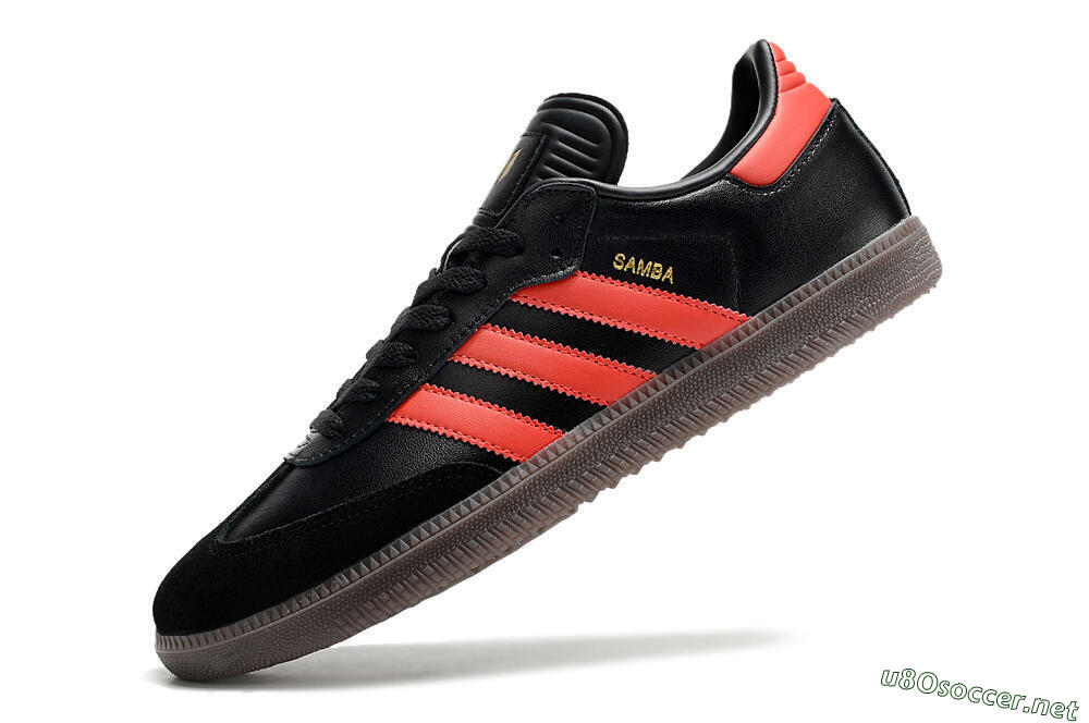 Men's Adidas Samba Messi Indoor TF Football Shoes - Black/Red/Brown 5