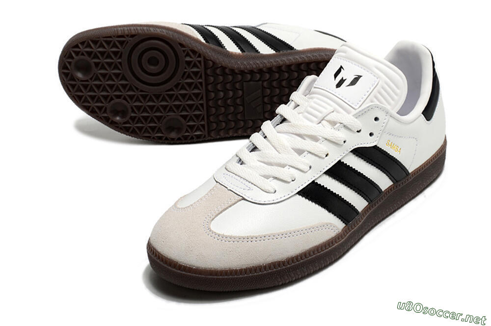 Men's Adidas Samba Messi Indoor TF Football Shoes - Grey/White/Black 3