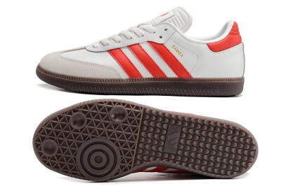 Men's Adidas Samba Messi Indoor TF Football Shoes - Grey/White/Red
