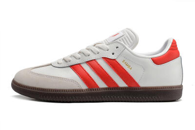 Men's Adidas Samba Messi Indoor TF Football Shoes - Grey/White/Red