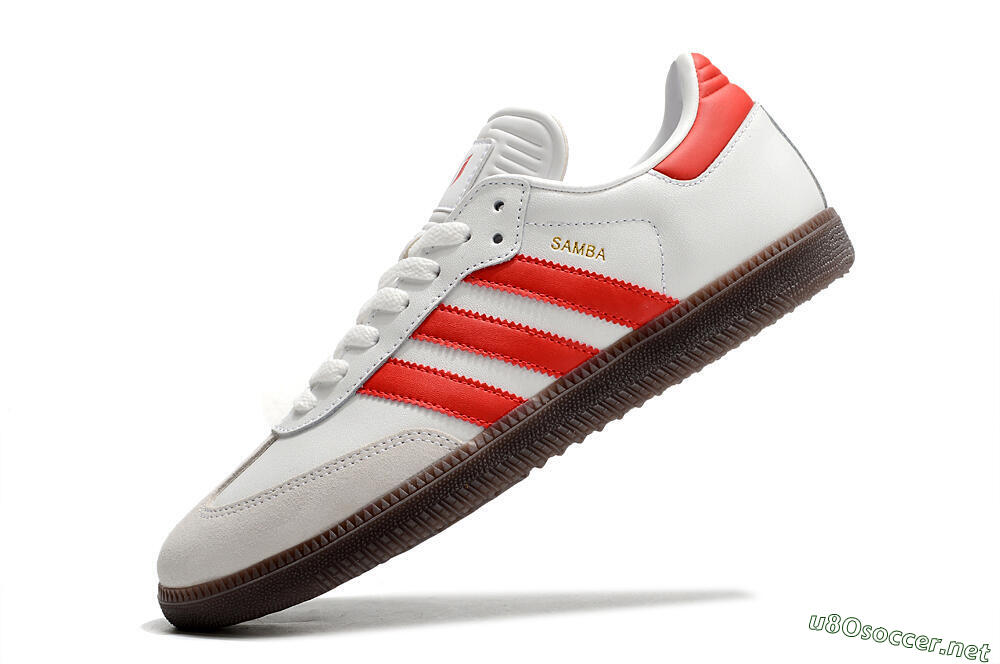 Men's Adidas Samba Messi Indoor TF Football Shoes - Grey/White/Red 5