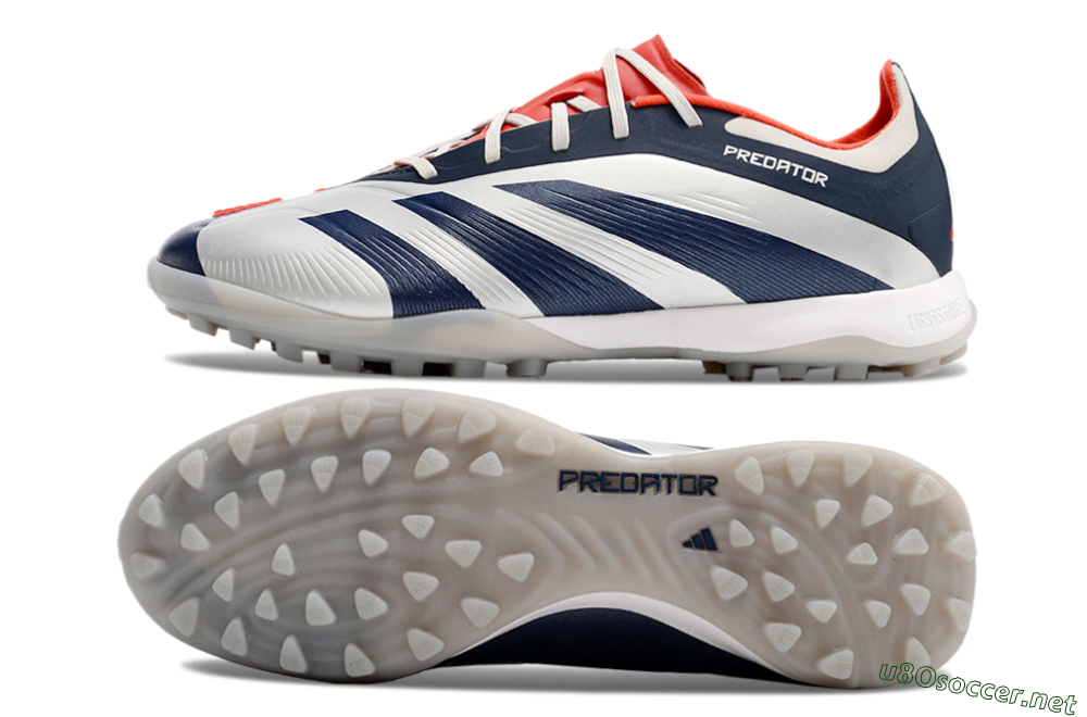 Men's Adidas Predator 24 Elite TF Football Shoes - White/Blue/Red 1