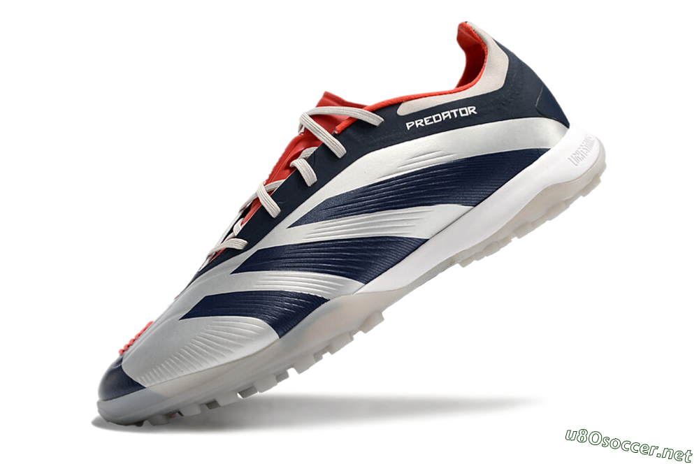 Men's Adidas Predator 24 Elite TF Football Shoes - White/Blue/Red 5