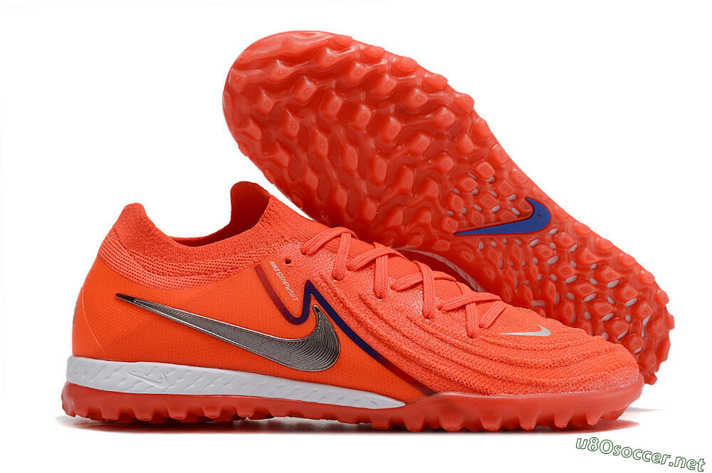 Men's Nike Phantom GX 2 Elite TF Football Shoes - Red/Blue/Silver 2