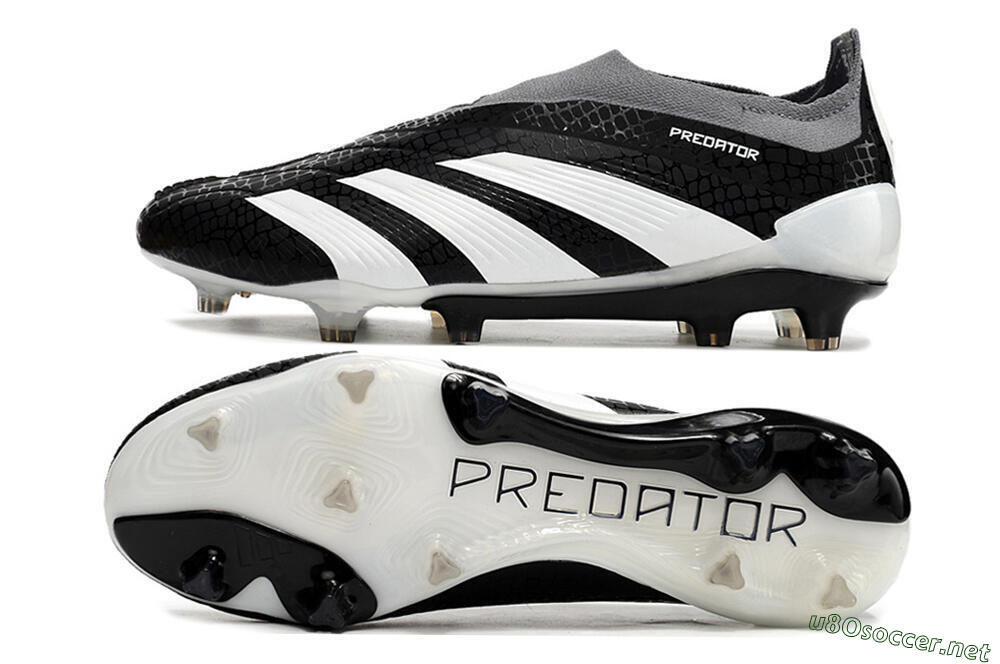 Men's Adidas Predator Accuracy+ Laceless FG Football Boots - Black/White/Grey 1