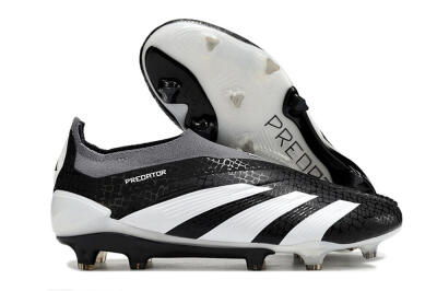 Men's Adidas Predator Accuracy+ Laceless FG Football Boots - Black/White/Grey