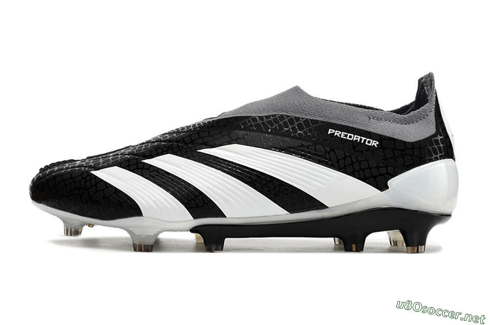 Men's Adidas Predator Accuracy+ Laceless FG Football Boots - Black/White/Grey 0
