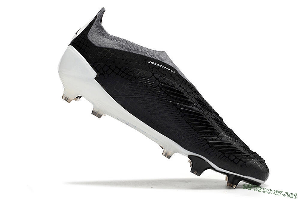 Men's Adidas Predator Accuracy+ Laceless FG Football Boots - Black/White/Grey 4