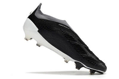 Men's Adidas Predator Accuracy+ Laceless FG Football Boots - Black/White/Grey