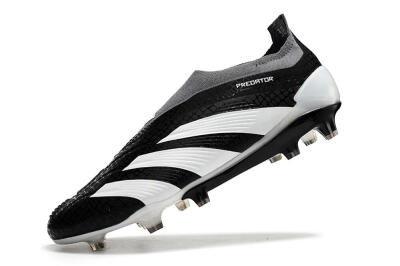 Men's Adidas Predator Accuracy+ Laceless FG Football Boots - Black/White/Grey