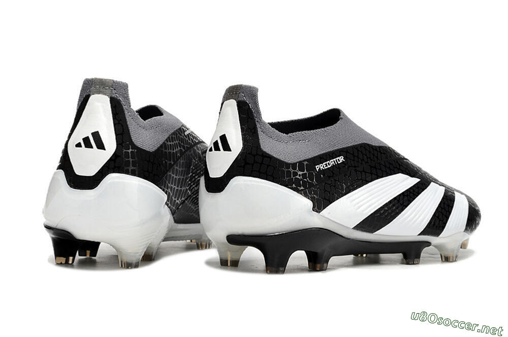 Men's Adidas Predator Accuracy+ Laceless FG Football Boots - Black/White/Grey 6