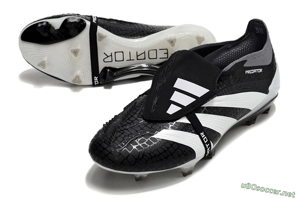 Men's Adidas Predator Elite Foldover Tongue FG Football Boots - Black/White/Grey 3