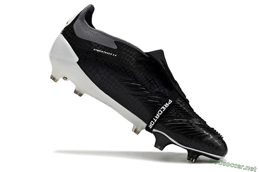 Men's Adidas Predator Elite Foldover Tongue FG Football Boots - Black/White/Grey 4