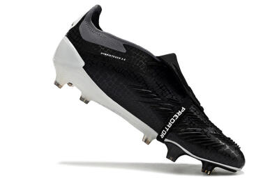 Men's Adidas Predator Elite Foldover Tongue FG Football Boots - Black/White/Grey