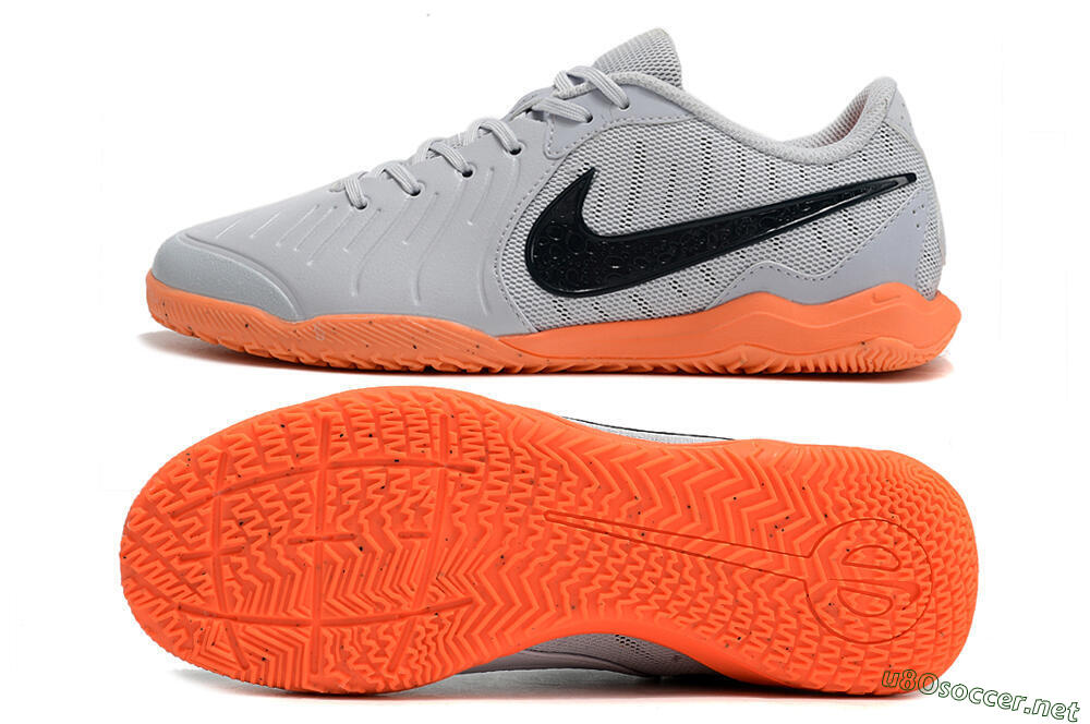 Men's Nike Tiempo Legend 10 Elite IC Football Shoes - Grey/Black/Orange 1