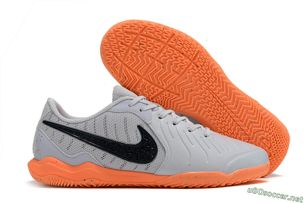 Men's Nike Tiempo Legend 10 Elite IC Football Shoes - Grey/Black/Orange 2
