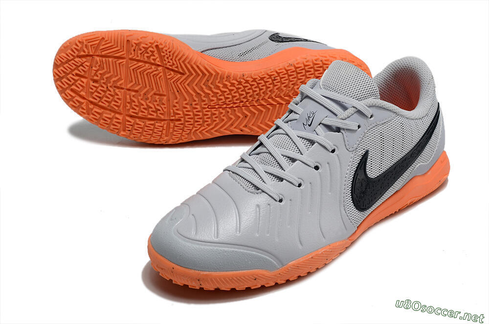 Men's Nike Tiempo Legend 10 Elite IC Football Shoes - Grey/Black/Orange 3