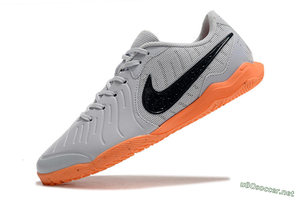 Men's Nike Tiempo Legend 10 Elite IC Football Shoes - Grey/Black/Orange 5