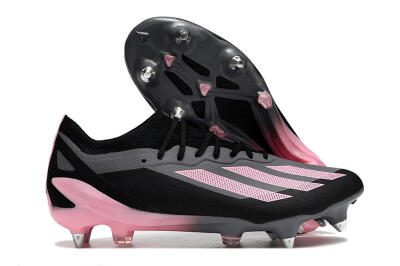 Men's Adidas X Crazyfast.1 SG Football Boots - Black/Pink/Grey