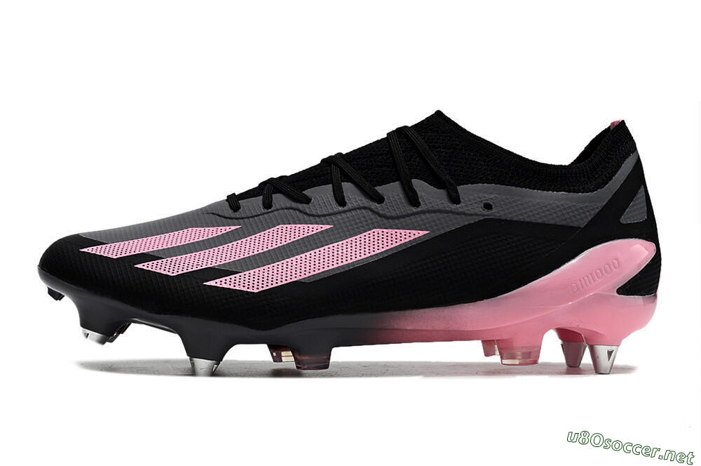 Men's Adidas X Crazyfast.1 SG Football Boots - Black/Pink/Grey 0