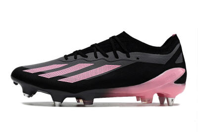 Men's Adidas X Crazyfast.1 SG Football Boots - Black/Pink/Grey