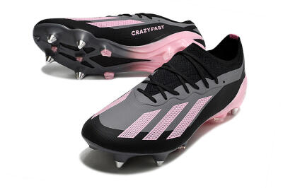 Men's Adidas X Crazyfast.1 SG Football Boots - Black/Pink/Grey