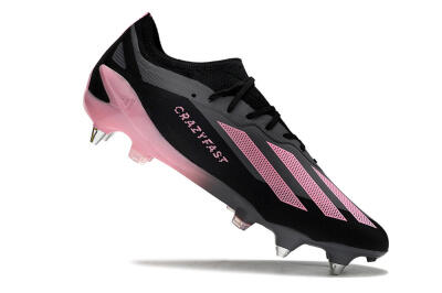 Men's Adidas X Crazyfast.1 SG Football Boots - Black/Pink/Grey