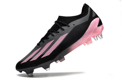 Men's Adidas X Crazyfast.1 SG Football Boots - Black/Pink/Grey