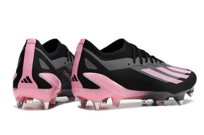 Men's Adidas X Crazyfast.1 SG Football Boots - Black/Pink/Grey