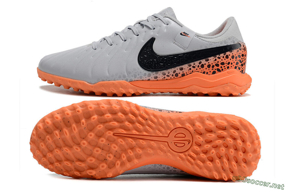 Men's Nike Tiempo Legend 10 Elite TF Football Shoes - Grey/Black/Orange 1