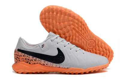 Men's Nike Tiempo Legend 10 Elite TF Football Shoes - Grey/Black/Orange