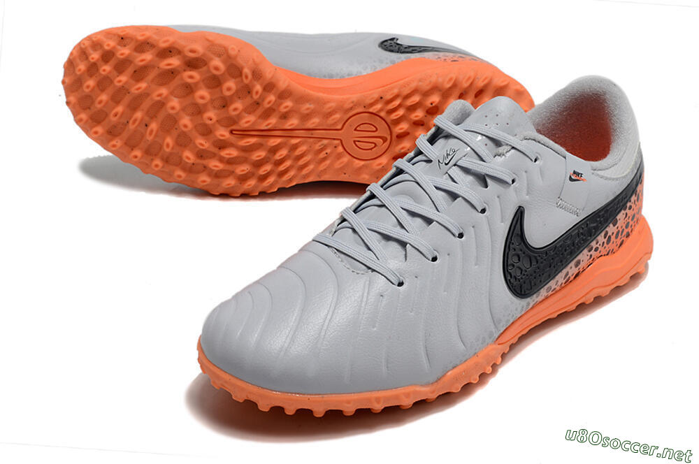 Men's Nike Tiempo Legend 10 Elite TF Football Shoes - Grey/Black/Orange 3