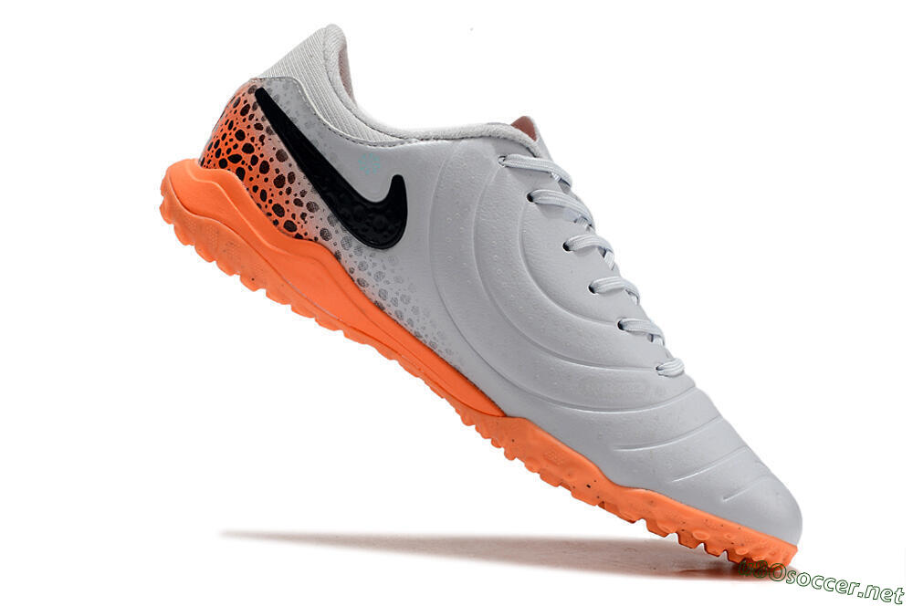 Men's Nike Tiempo Legend 10 Elite TF Football Shoes - Grey/Black/Orange 4