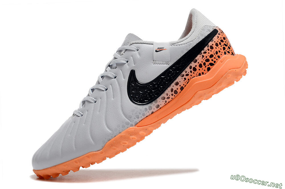 Men's Nike Tiempo Legend 10 Elite TF Football Shoes - Grey/Black/Orange 5