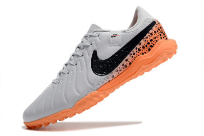 Men's Nike Tiempo Legend 10 Elite TF Football Shoes - Grey/Black/Orange
