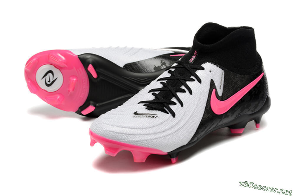 Men's Nike Phantom Luna Elite FG Football Boots - White/Black/Pink 3