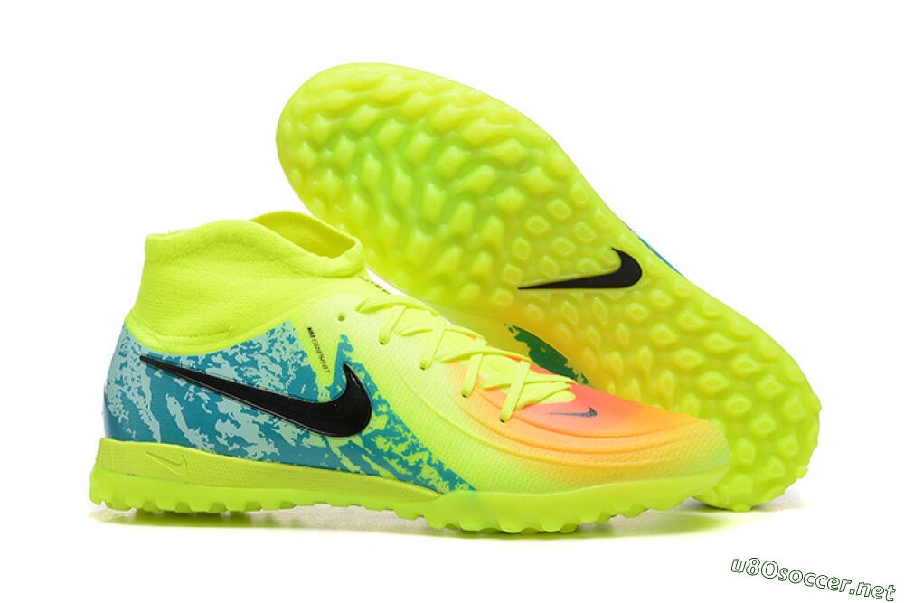 Men's Nike Phantom GX 2 Luna Elite TF Football Shoes - Yellow/Blue/Black 2