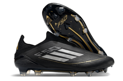 Men's Adidas F50 Adizero FG Football Boots - Black/Silver/Gold